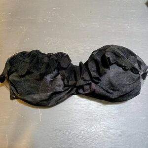 Nicolita Swim Ruffled Black Lace Bandeau Top